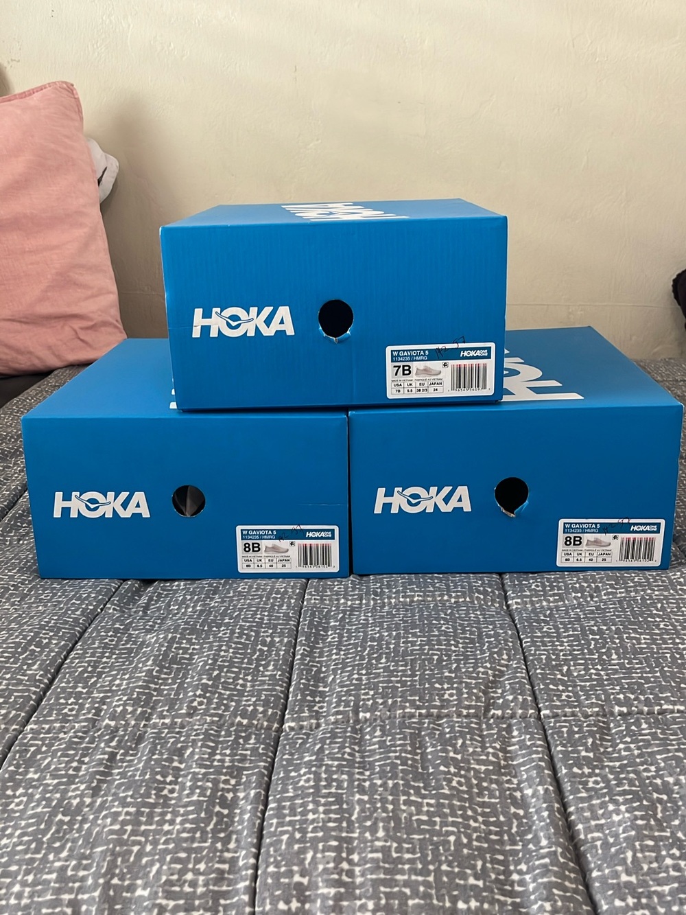 Hoka One One Women's Gaviota 5 - Light Gray with Rose Accents - Picture 10 of 10
